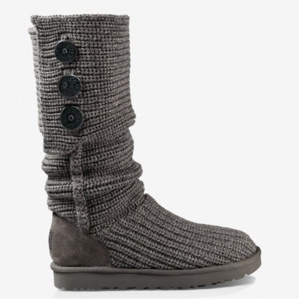 UGG Classic Carry II Knit Boot in Grey Size 9 - Picture 2 of 9